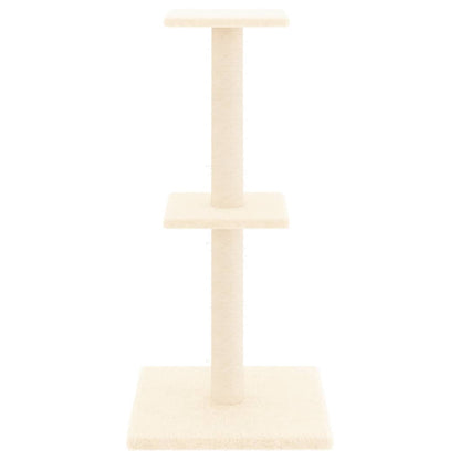 Kratzbaum mit Sisal-Kratzsäulen Creme 73 cm
