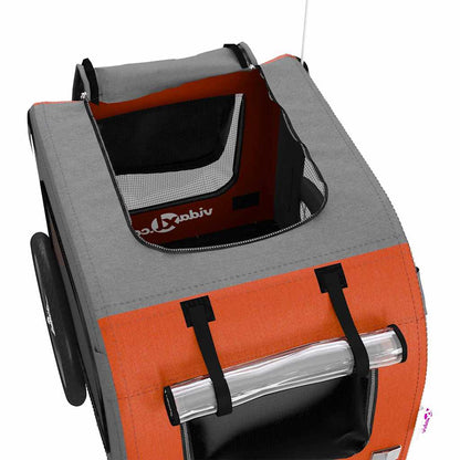 Fahrradanhänger für Haustiere Orange und Grau 124 x 53 x 53 cm