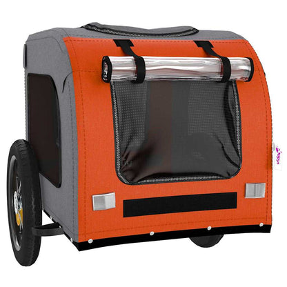 Fahrradanhänger für Haustiere Orange und Grau 124 x 53 x 53 cm