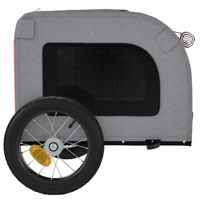 Fahrradanhänger für Haustiere Orange und Grau 124 x 53 x 53 cm