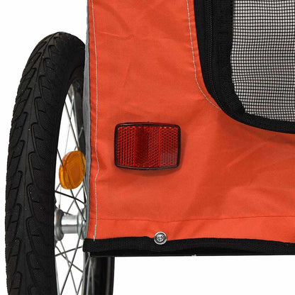 Fahrradanhänger für Haustiere Orange und Grau 124 x 53 x 53 cm