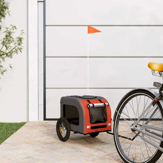 Fahrradanhänger für Haustiere Orange und Grau 124 x 53 x 53 cm