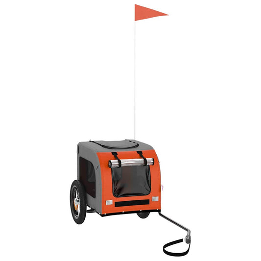 Fahrradanhänger für Haustiere Orange und Grau 124 x 53 x 53 cm