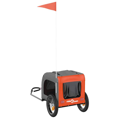 Fahrradanhänger für Haustiere Orange und Grau 124 x 53 x 53 cm