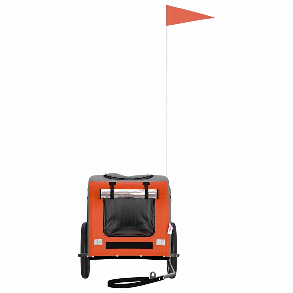 Fahrradanhänger für Haustiere Orange und Grau 124 x 53 x 53 cm