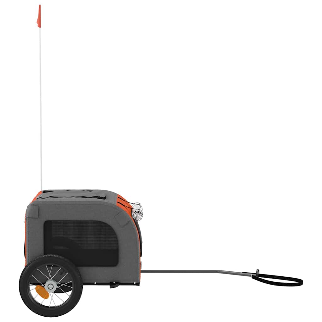 Fahrradanhänger für Haustiere Orange und Grau 124 x 53 x 53 cm