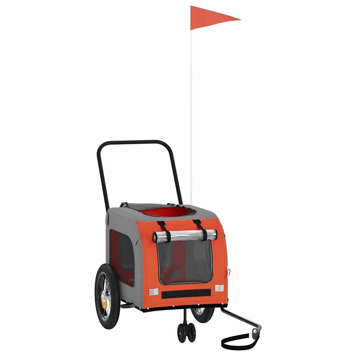 Fahrradanhänger für Haustiere mit Speicher Orange und Grau