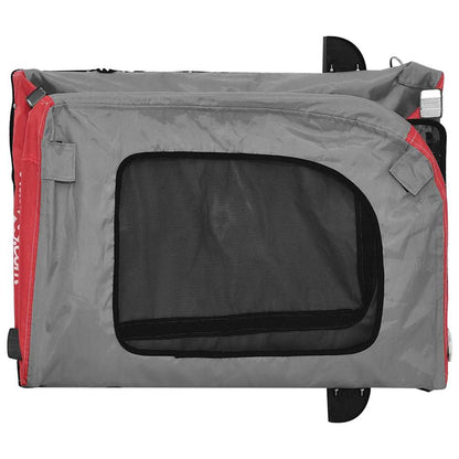 Fahrradanhänger für Haustiere Rot und Grau 124.5 x 63.5 x 53 cm
