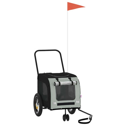 Fahrradanhänger für Haustiere mit Speicher Grau und Schwarz