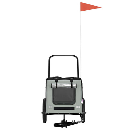 Fahrradanhänger für Haustiere mit Speicher Grau und Schwarz