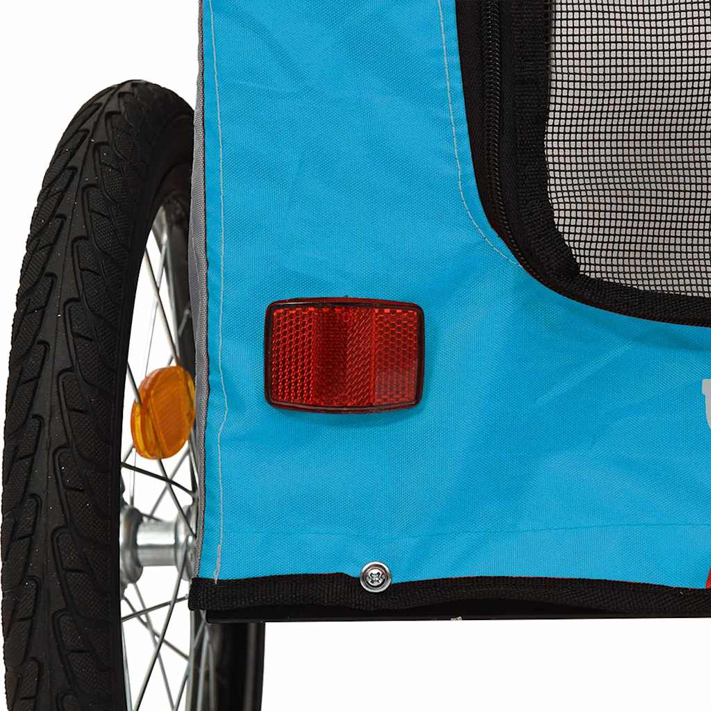 Fahrradanhänger für Haustiere mit Speicher Blau und Grau