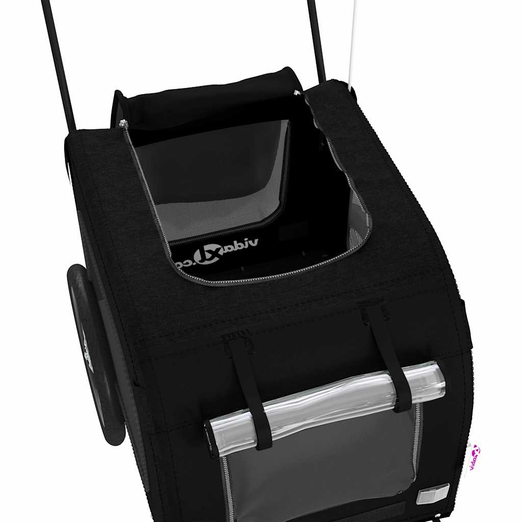 Fahrradanhänger für Haustiere Schwarz 124.5 x 63.5 x 53 cm