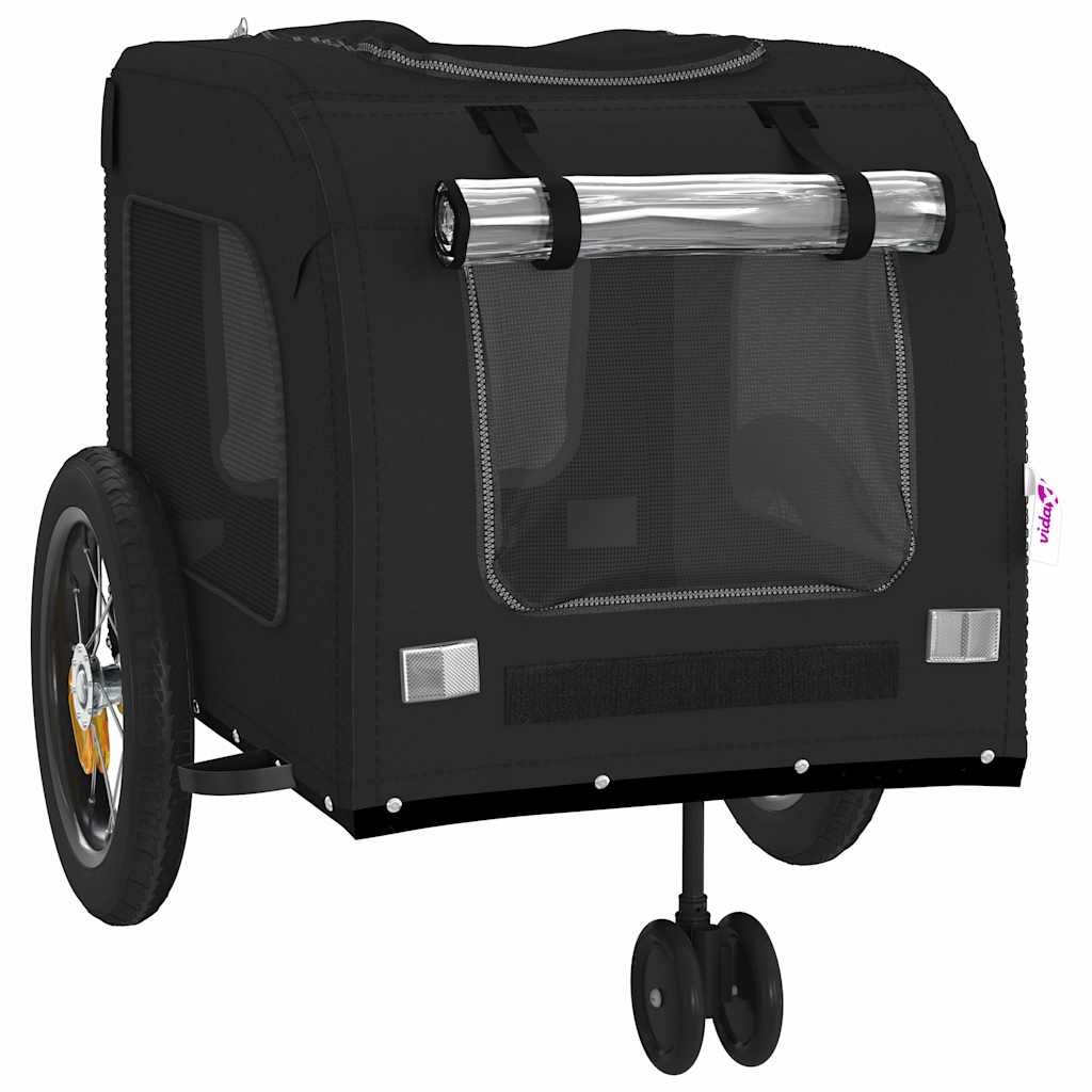 Fahrradanhänger für Haustiere Schwarz 124.5 x 63.5 x 53 cm