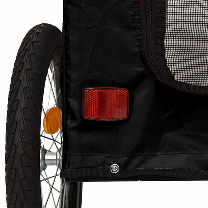 Fahrradanhänger für Haustiere Schwarz 124.5 x 63.5 x 53 cm