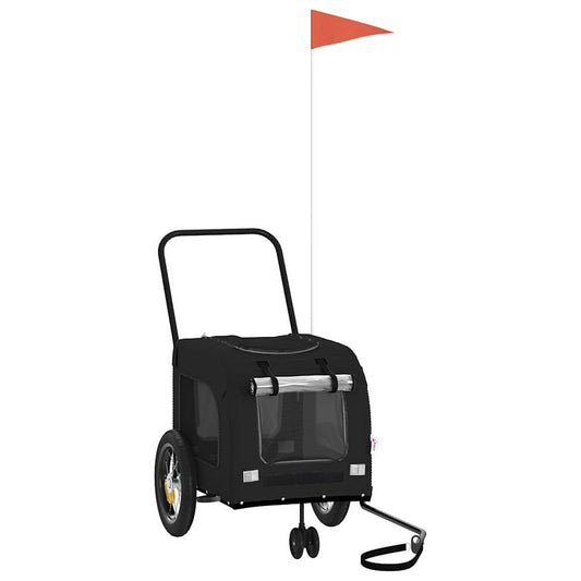 Fahrradanhänger für Haustiere Schwarz 124.5 x 63.5 x 53 cm