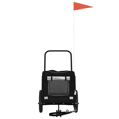 Fahrradanhänger für Haustiere Schwarz 124.5 x 63.5 x 53 cm