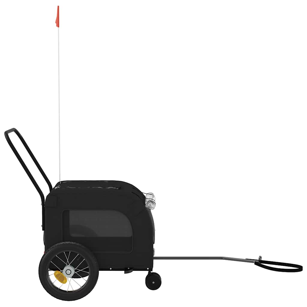 Fahrradanhänger für Haustiere Schwarz 124.5 x 63.5 x 53 cm