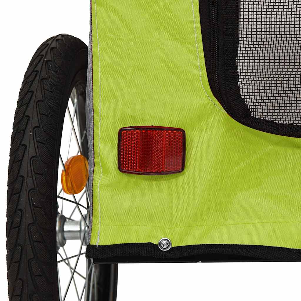 Fahrradanhänger für Haustiere mit Speicher Grün und grau