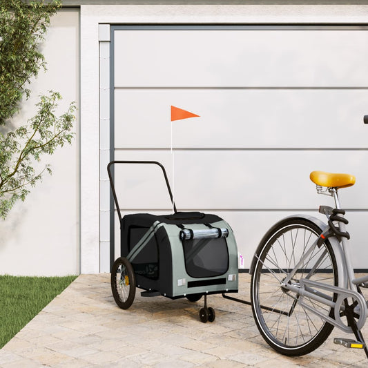 Cykeltrailer Hunde Grå og sort Oxford stof og jern