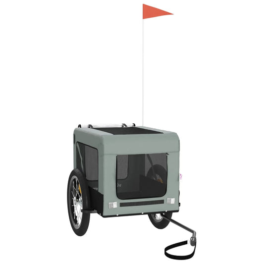 Cykeltrailer Hunde Grå og Sort Oxford Stof &amp; Iron