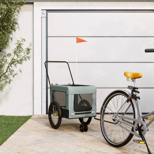 Cykeltrailer Hunde Grå og sort Oxford stof og jern