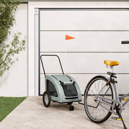 Cykeltrailer Hunde Grå Oxford stof og jern