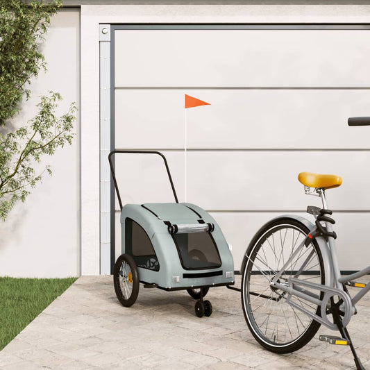 Cykeltrailer Hunde Grå Oxford stof og jern