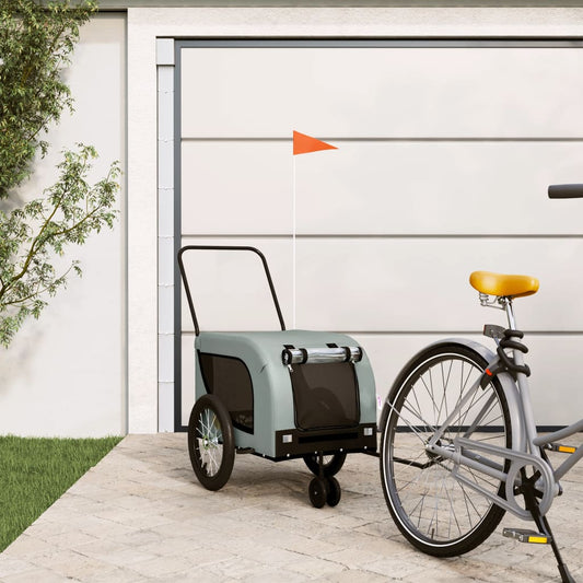 Cykeltrailer Hunde Grå og sort Oxford stof og jern