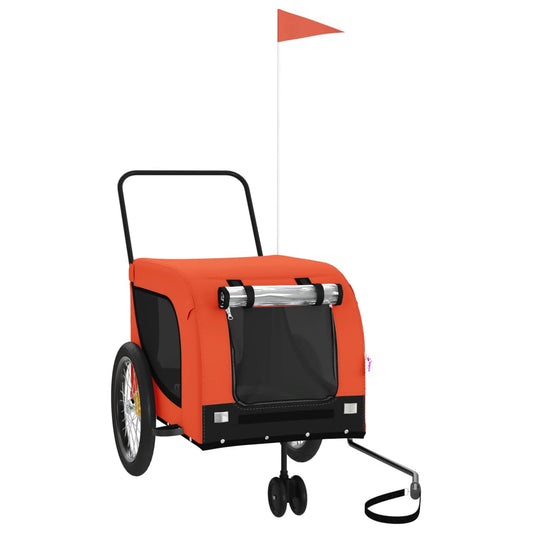 Cykeltrailer Hunde Orange og Sort Oxford Stof &amp; Iron