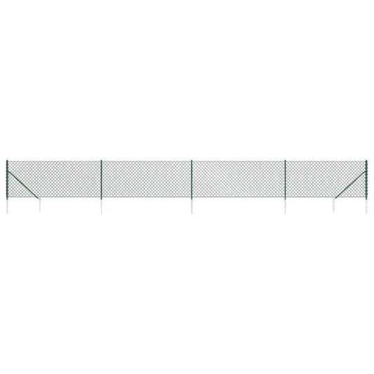 Maschendrahtzaun mit Bodenhülsen Grün 1x10 m