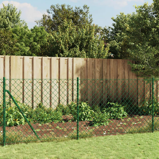 Maschendrahtzaun mit Bodenhülsen Grün 1x10 m