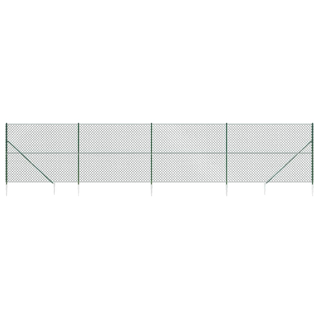 Maschendrahtzaun mit Bodenhülsen Grün 1,4x10 m
