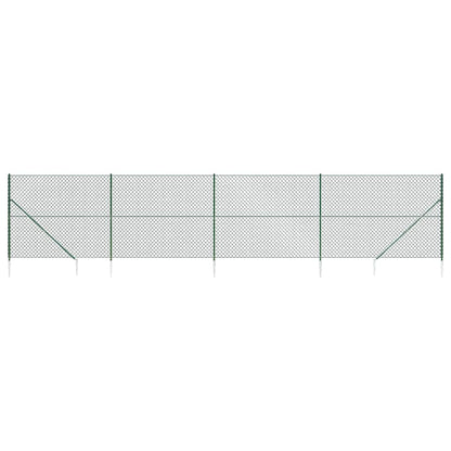 Maschendrahtzaun mit Bodenhülsen Grün 1,4x10 m