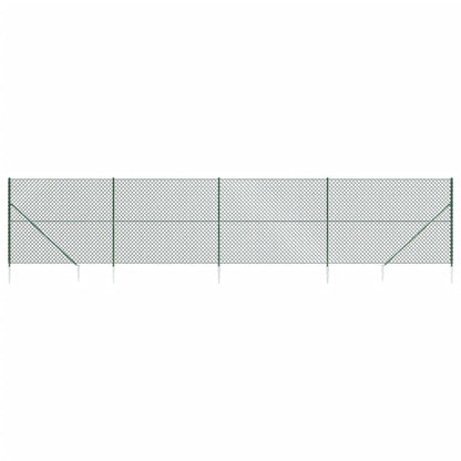 Maschendrahtzaun mit Bodenhülsen Grün 1,6x10 m