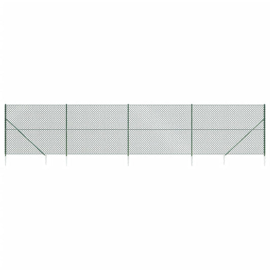 Maschendrahtzaun mit Bodenhülsen Grün 1,6x10 m