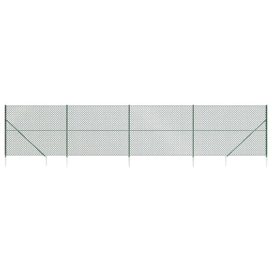 Maschendrahtzaun mit Bodenhülsen Grün 2,2x10 m