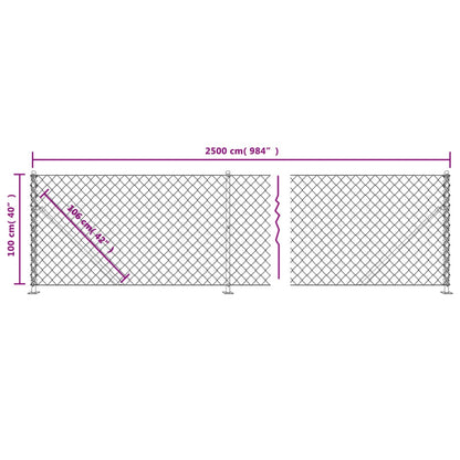 Maschendrahtzaun mit Bodenflansch Grün 1x25 m