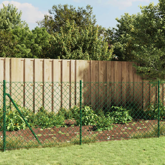 Maschendrahtzaun mit Bodenflansch Grün 1x25 m