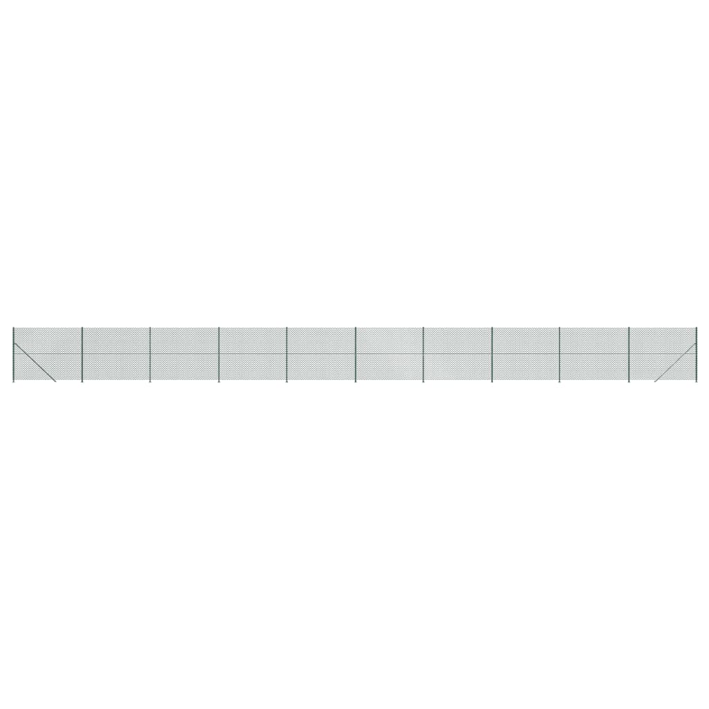 Maschendrahtzaun mit Bodenflansch Grün 1,6x25 m