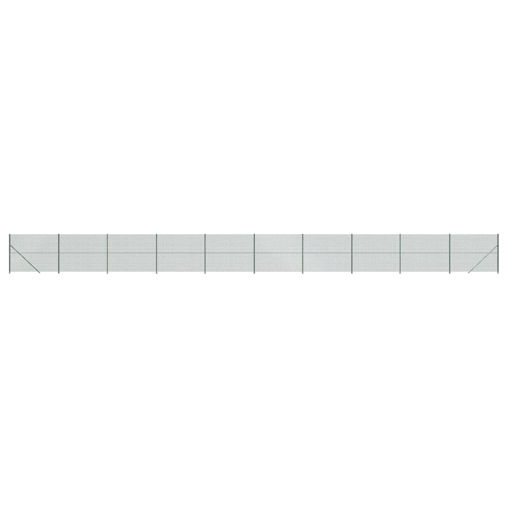 Maschendrahtzaun mit Bodenflansch Grün 1,8x25 m