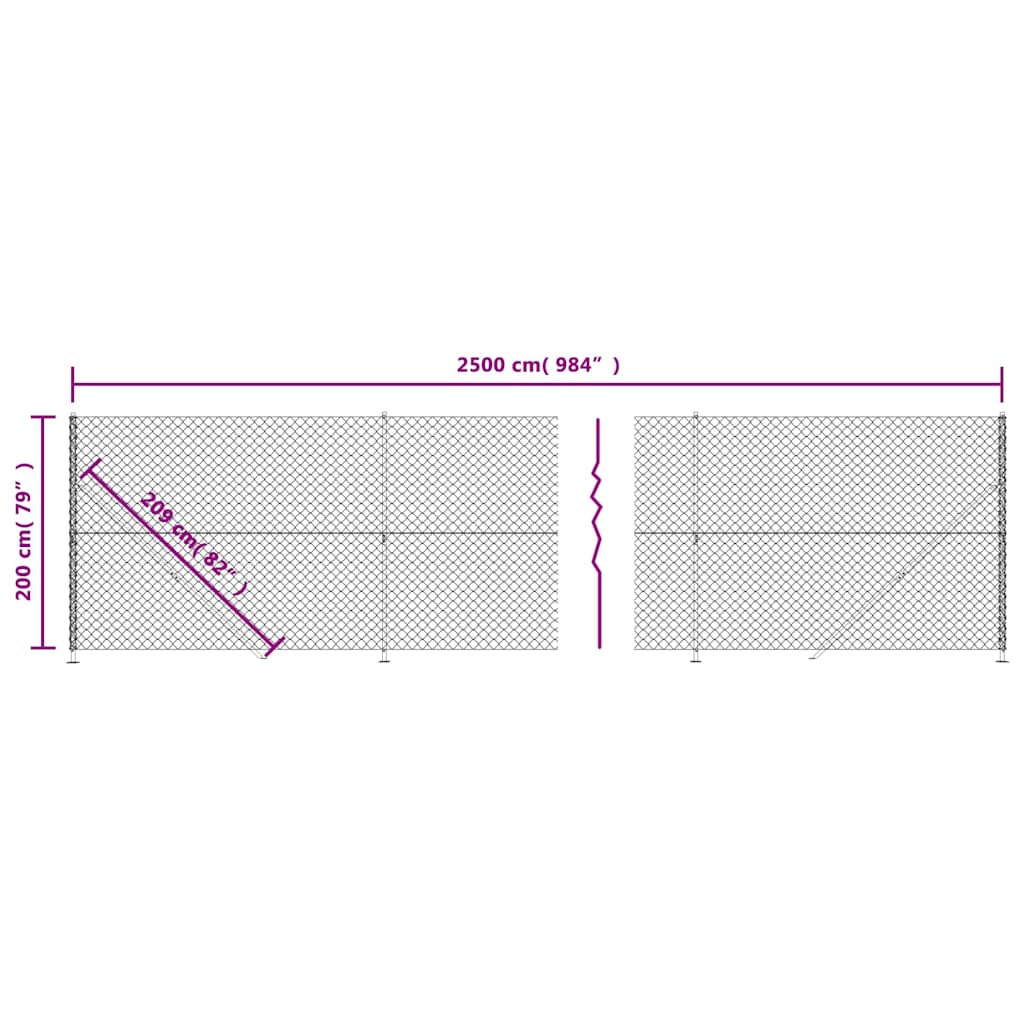 Maschendrahtzaun mit Bodenflansch Grün 2x25 m