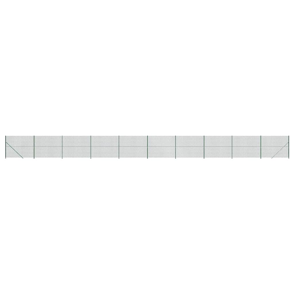 Maschendrahtzaun mit Bodenflansch Grün 2,2x25 m