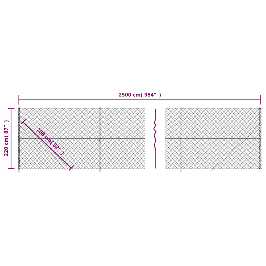 Maschendrahtzaun mit Bodenflansch Grün 2,2x25 m