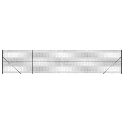Maschendrahtzaun mit Bodenflansch Anthrazit 2x10 m