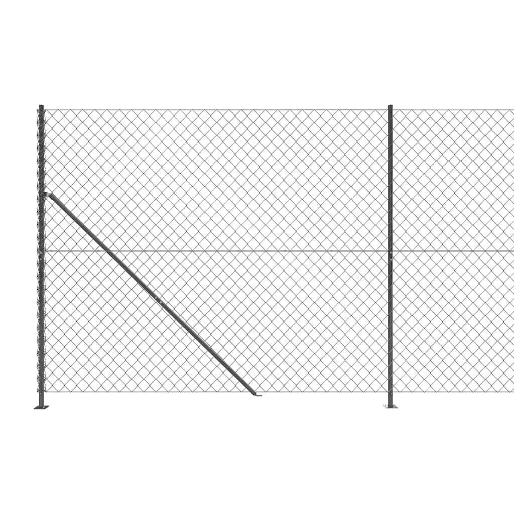 Maschendrahtzaun mit Bodenflansch Anthrazit 2x10 m