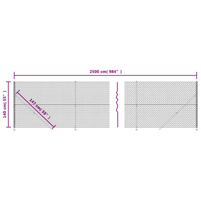 Maschendrahtzaun mit Bodenflansch Anthrazit 1,4x25 m
