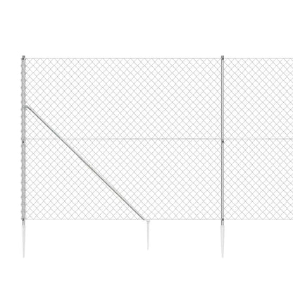 Maschendrahtzaun mit Bodenhülsen Silbern 1,6x10 m