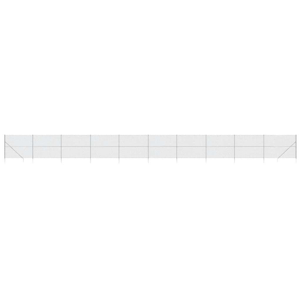 Maschendrahtzaun mit Bodenhülsen Silbern 1,4x25 m
