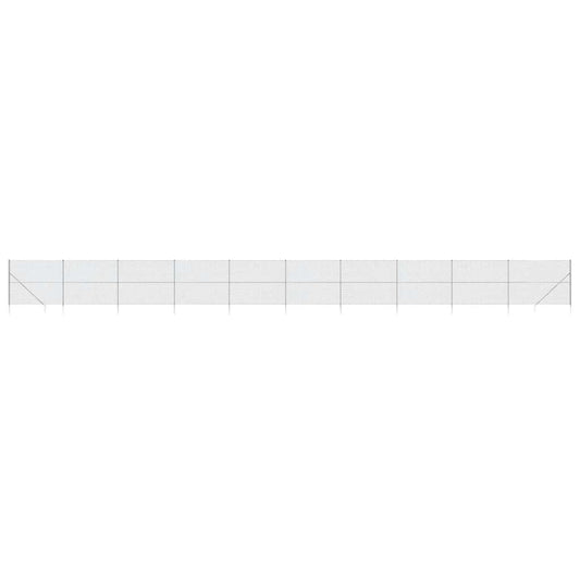 Maschendrahtzaun mit Bodenhülsen Silbern 1,4x25 m
