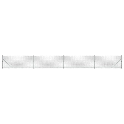Maschendrahtzaun mit Bodenflansch Silbern 0,8x10 m